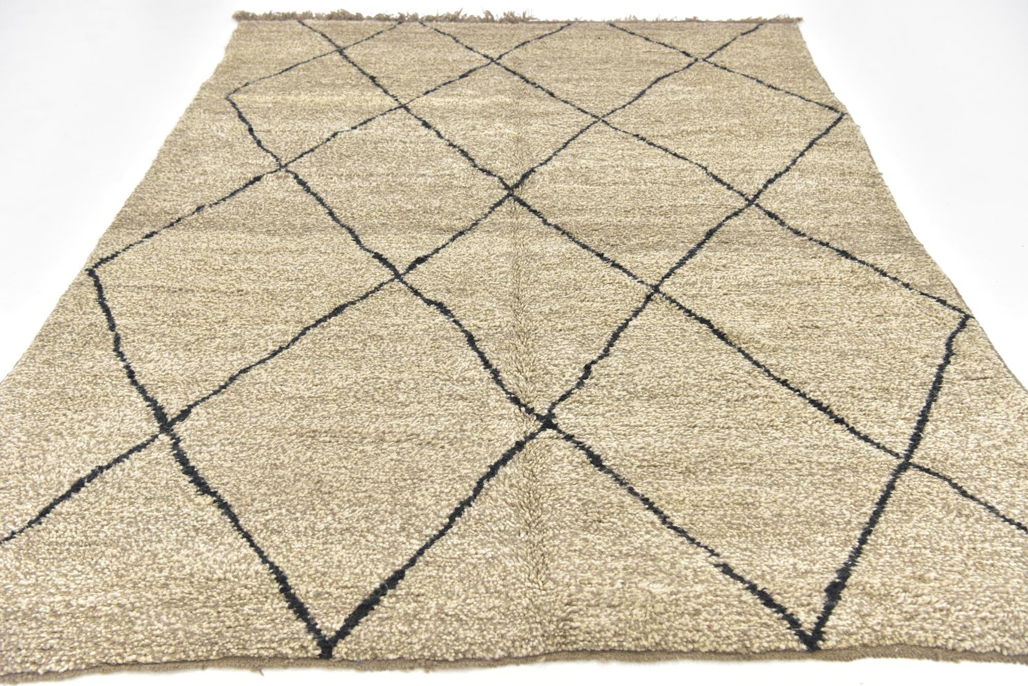 6' 8 x 9' 2 Hand Knotted Moroccan Wool Rug