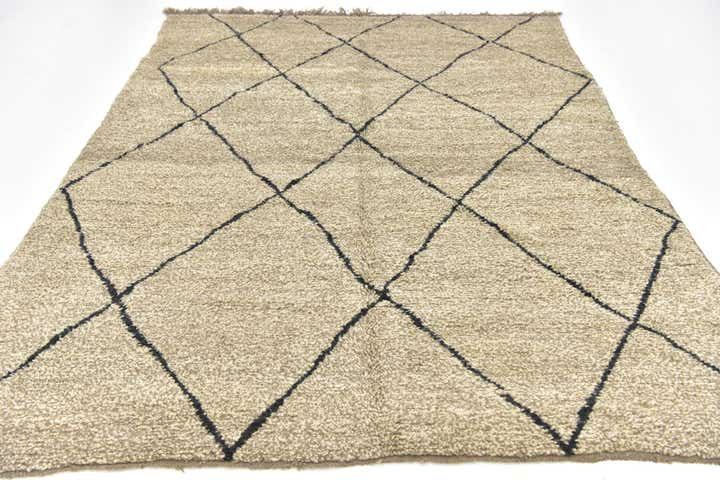 6' 8 x 9' 2 Hand Knotted Moroccan Wool Rug