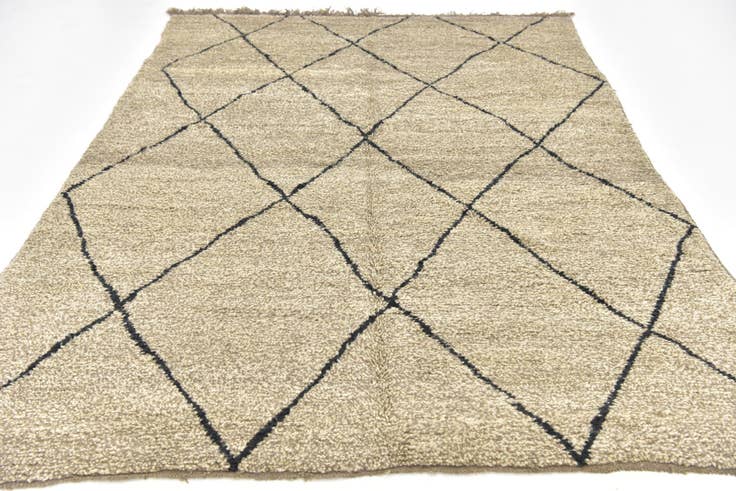 Detail image of 6' 8 x 9' 2 Hand Knotted Moroccan Wool Rug