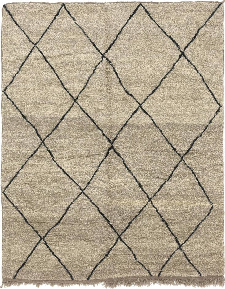 Detail image of 6' 8 x 9' 2 Hand Knotted Moroccan Wool Rug