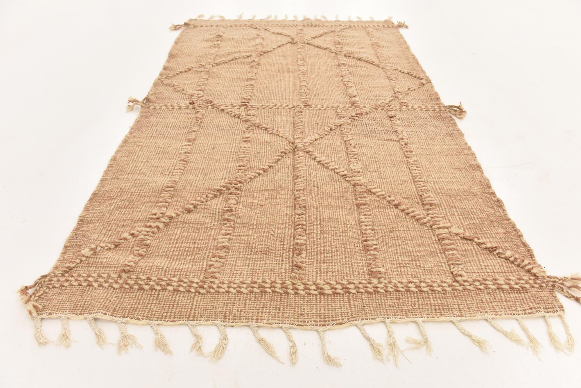 5' x 8' 2 Hand Knotted Moroccan Wool Rug