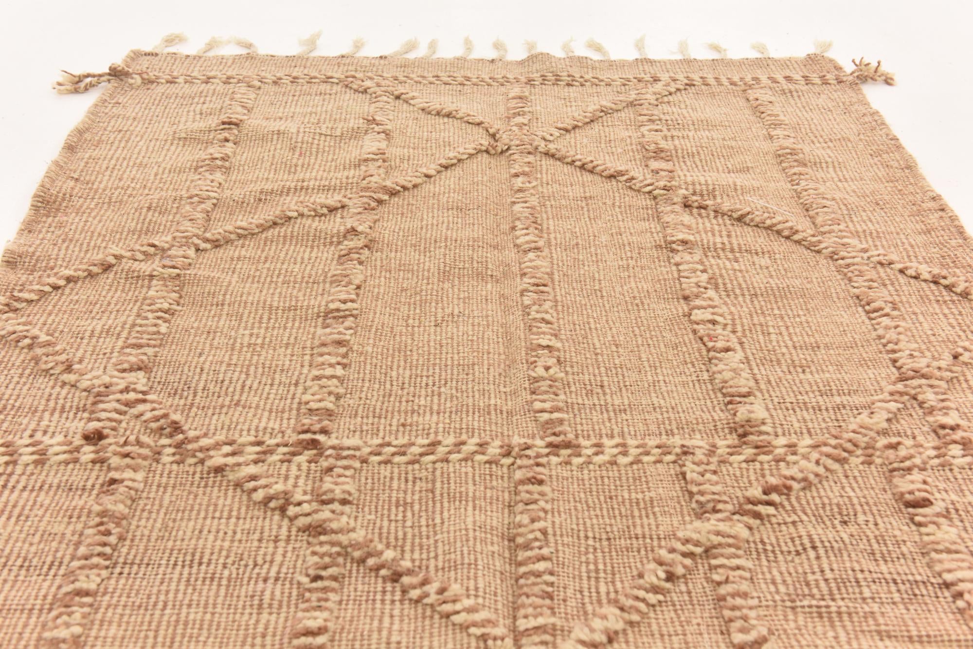 5' x 8' 2 Hand Knotted Moroccan Wool Rug