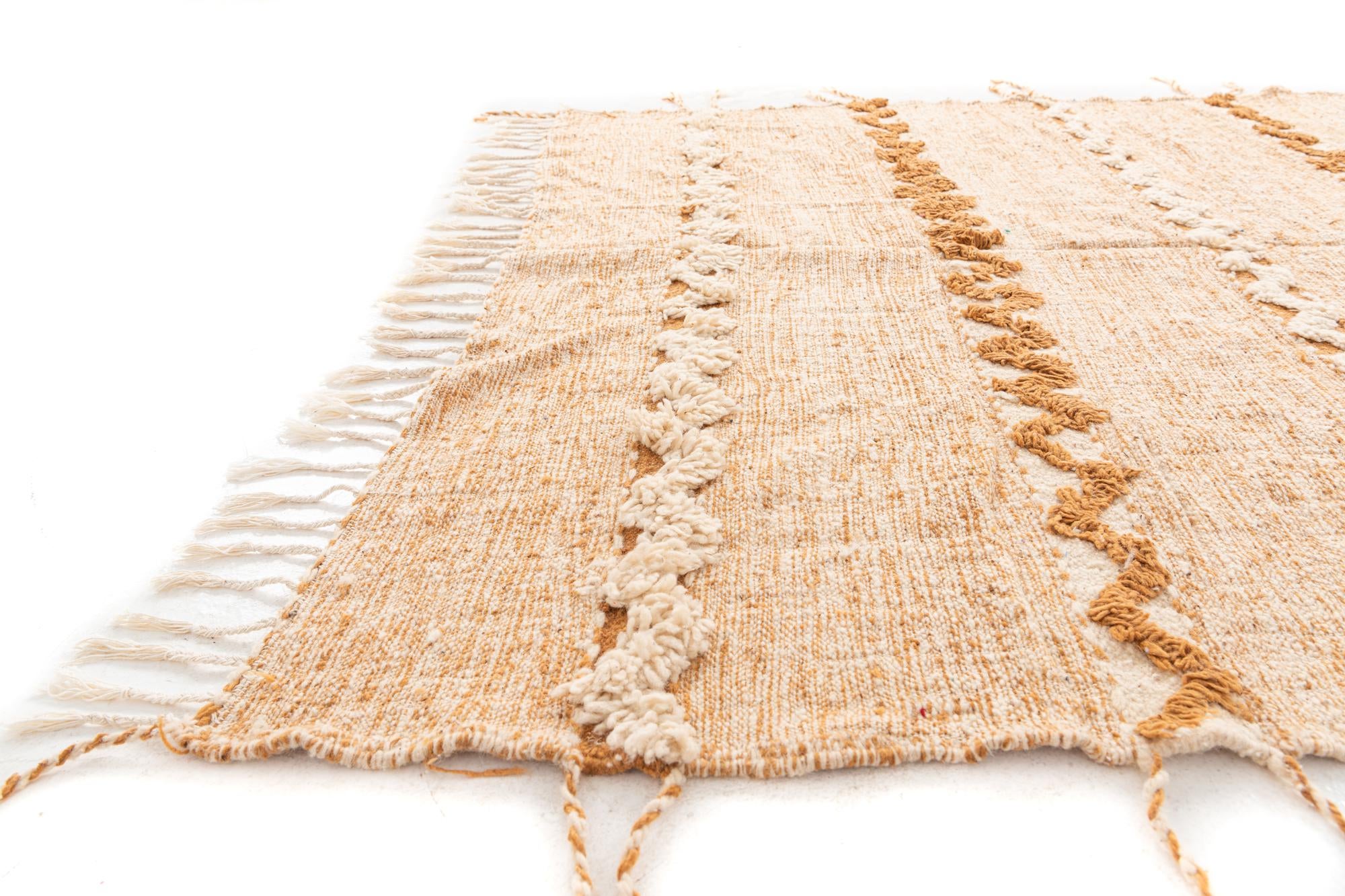 6' 9 x 10' Hand Knotted Moroccan Wool Rug