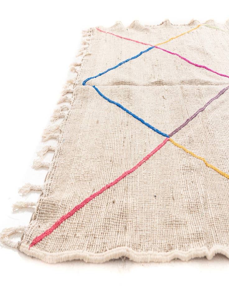 Detail image of 6' 7 x 9'  Hand Knotted Moroccan Wool Rug