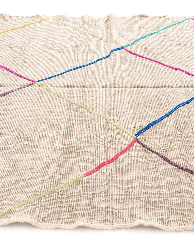 Detail image of 6' 7 x 9'  Hand Knotted Moroccan Wool Rug