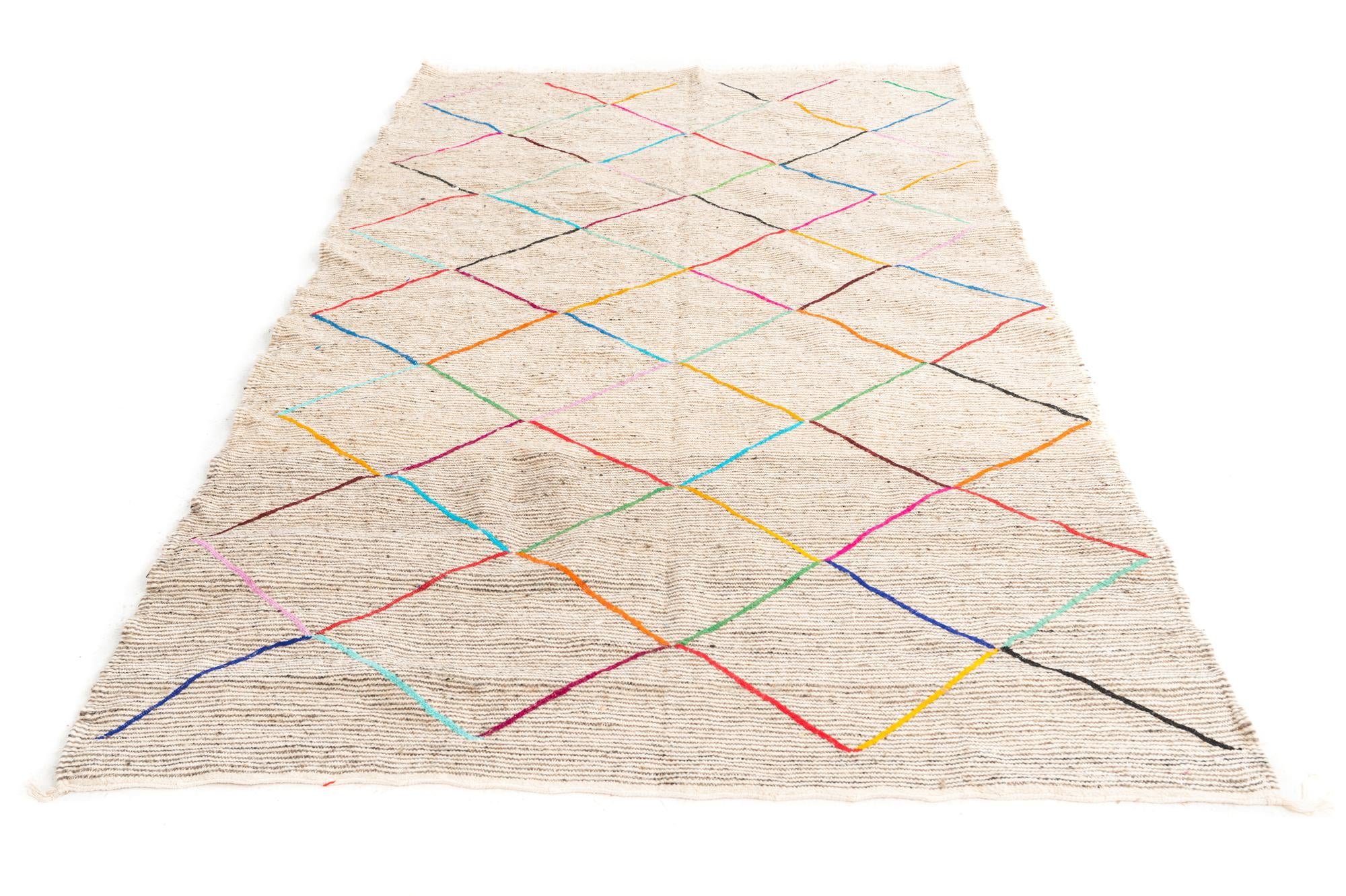 5' x 8' Hand Knotted Moroccan Wool Rug