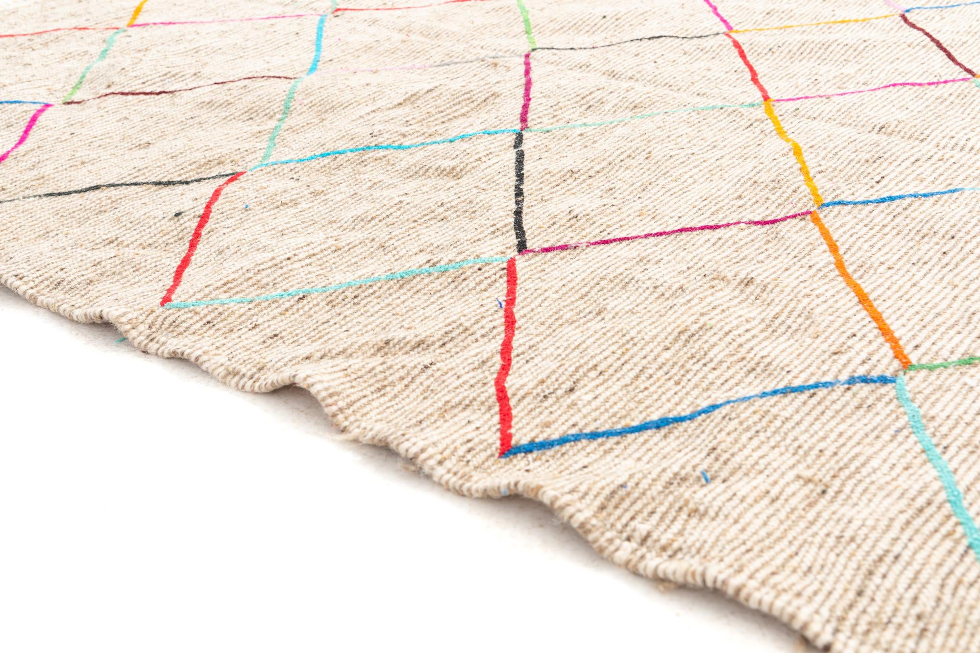 5' x 8' Hand Knotted Moroccan Wool Rug