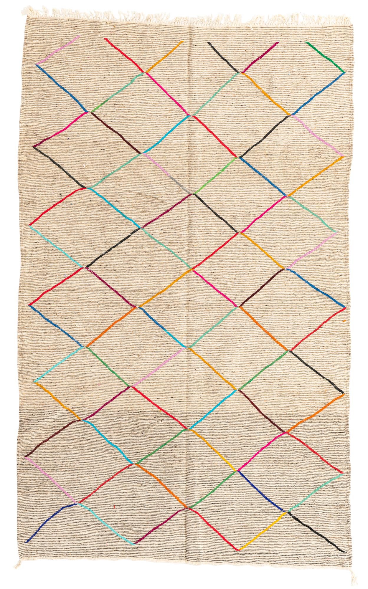 5' x 8' Hand Knotted Moroccan Wool Rug