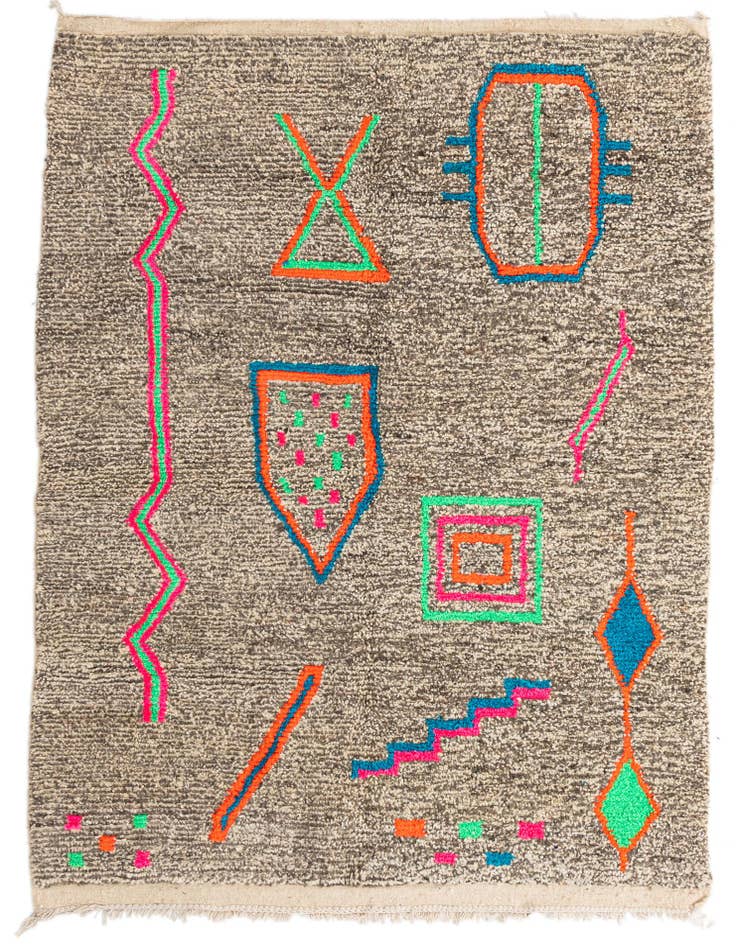Detail image of 5' x 6' 10 Hand Knotted Moroccan Wool Rug