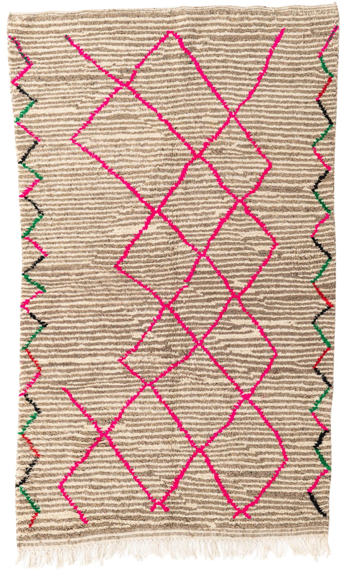 5' x 8' 5 Hand Knotted Moroccan Wool Rug