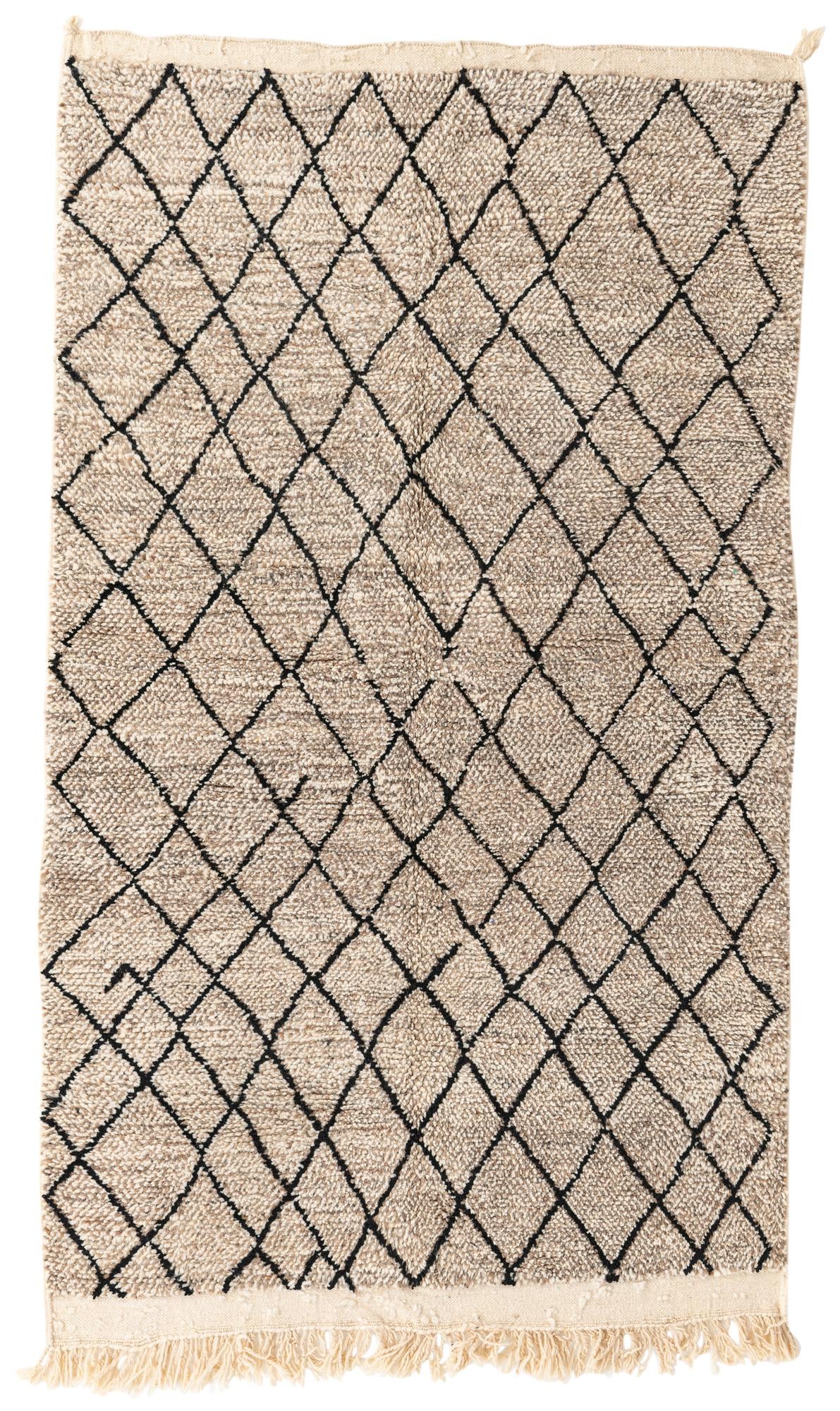 4' 10 x 8' 3 Hand Knotted Moroccan Wool Rug