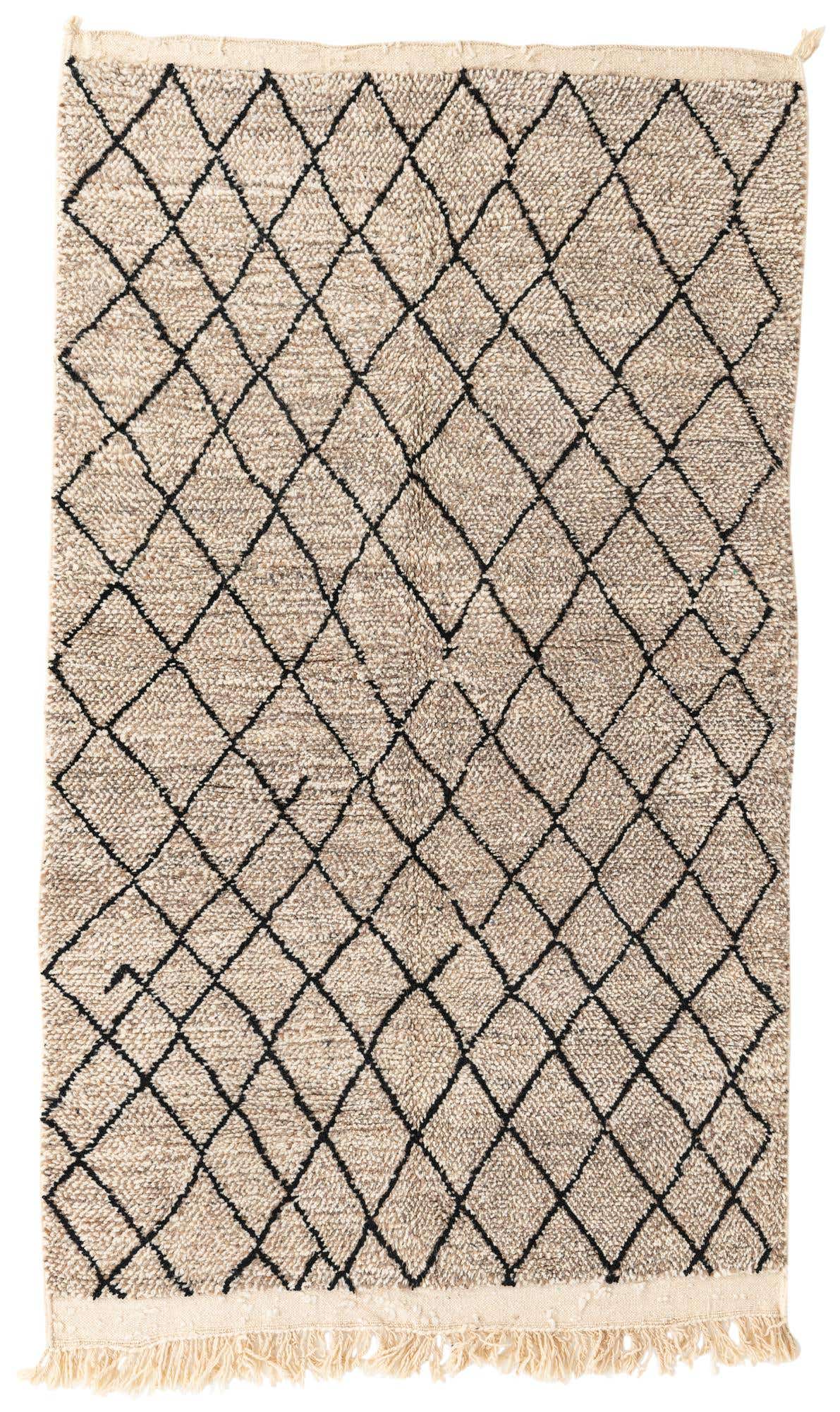 4' 10 x 8' 3 Hand Knotted Moroccan Wool Rug