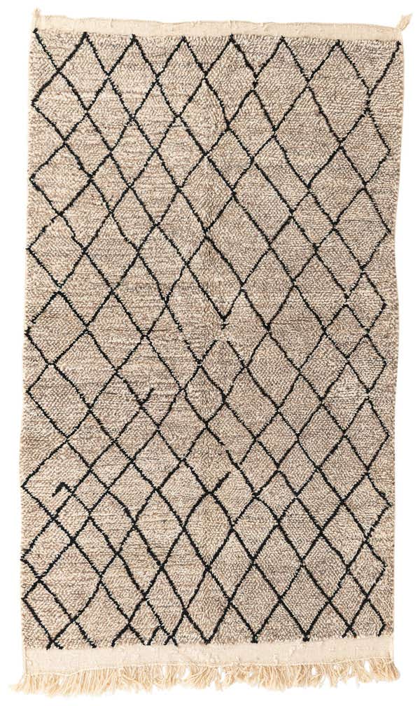 4' 10 x 8' 3 Hand Knotted Moroccan Wool Rug