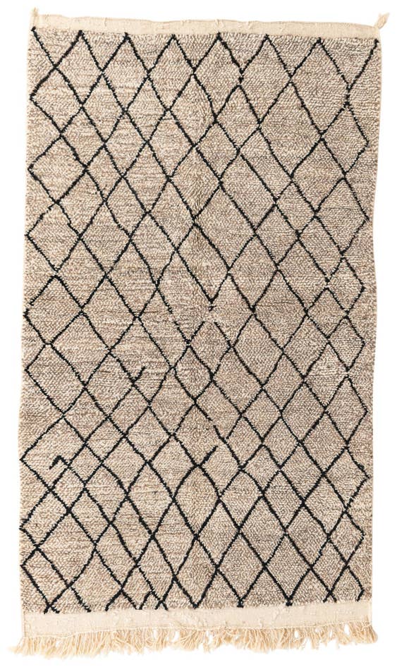 Detail image of 4' 10 x 8' 3 Hand Knotted Moroccan Wool Rug
