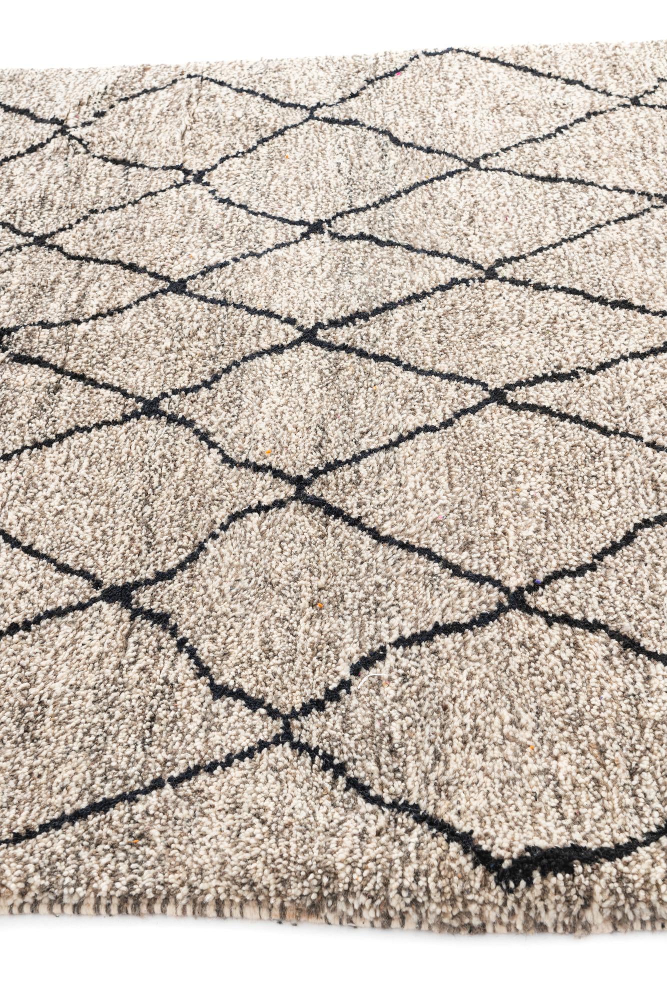 6' 8 x 10' Hand Knotted Moroccan Wool Rug
