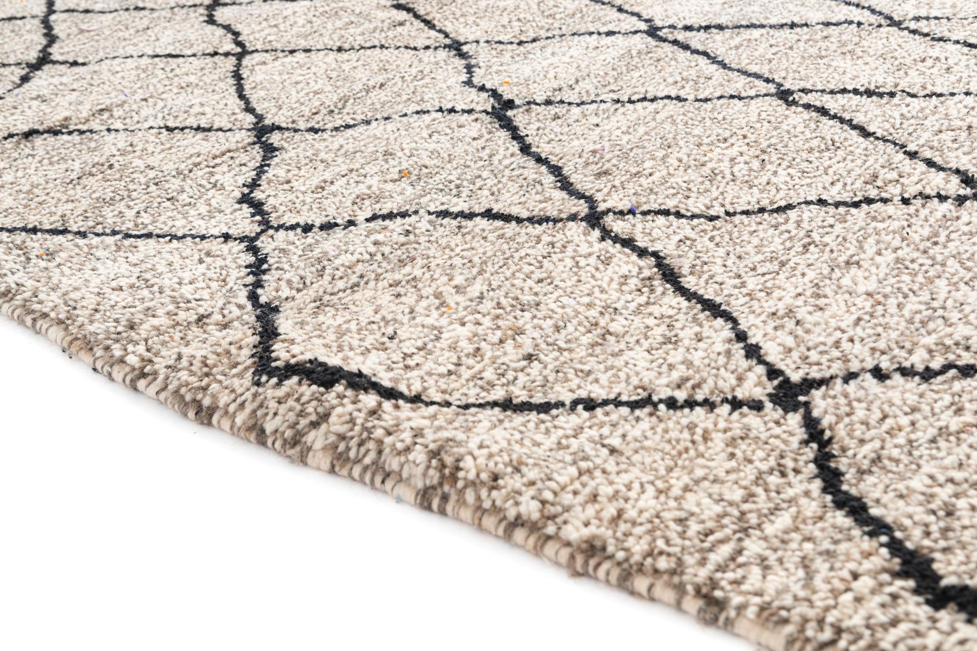 6' 8 x 10' Hand Knotted Moroccan Wool Rug