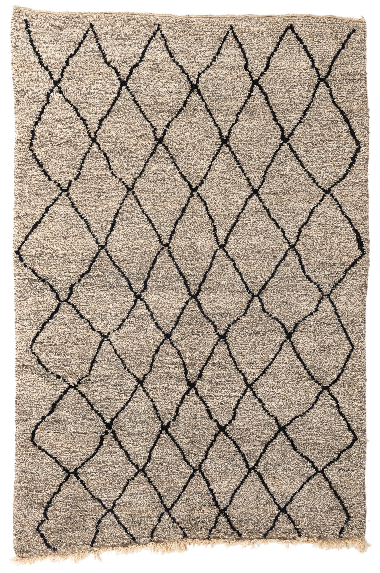 6' 8 x 10' Hand Knotted Moroccan Wool Rug