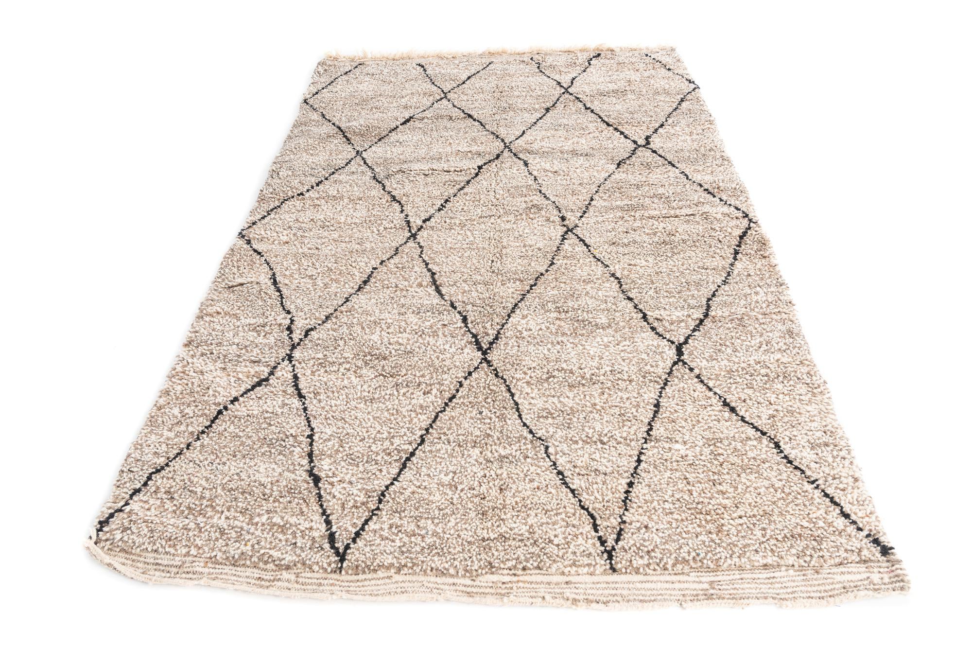 5' 3 x 8' 6 Hand Knotted Moroccan Wool Rug