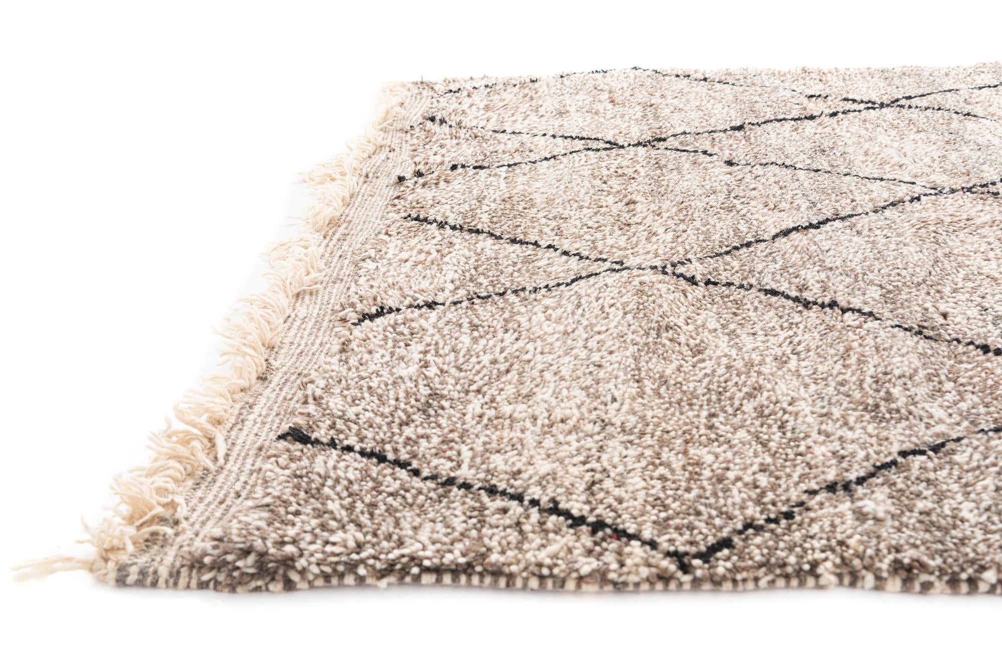 5' 3 x 8' 6 Hand Knotted Moroccan Wool Rug