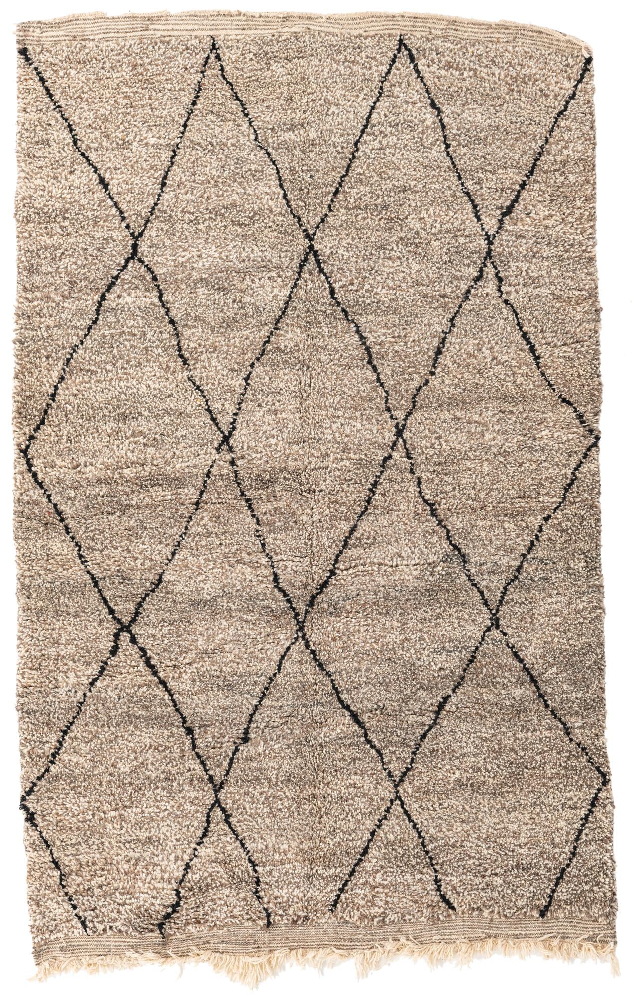 5' 3 x 8' 6 Hand Knotted Moroccan Wool Rug
