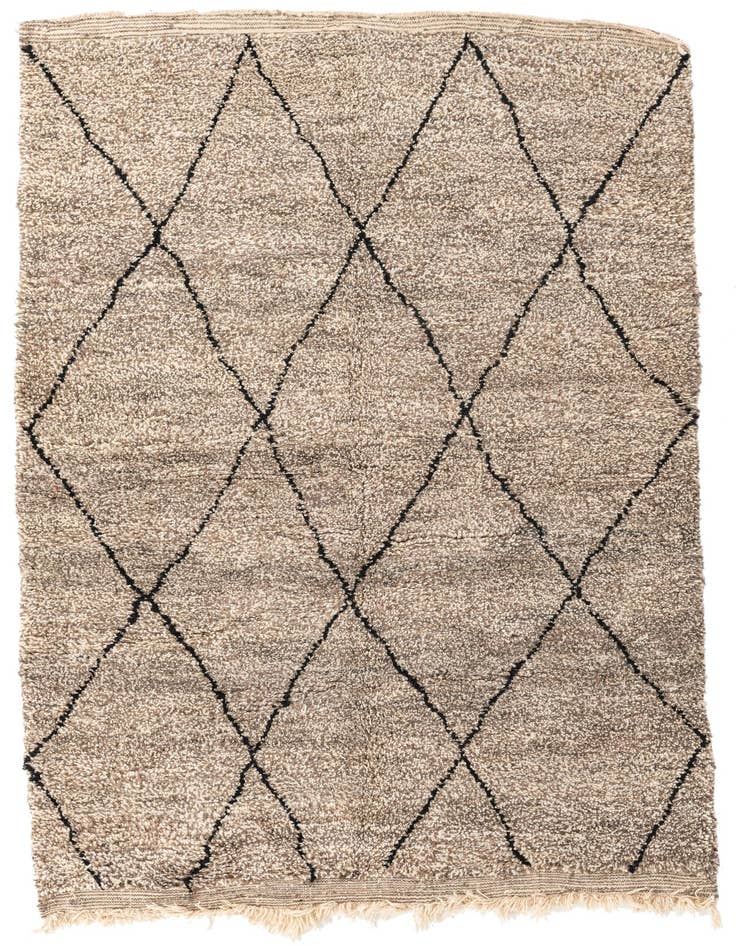 Detail image of 5' 3 x 8' 6 Hand Knotted Moroccan Wool Rug