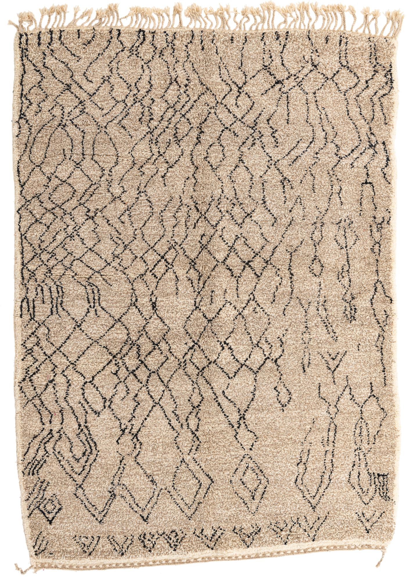 7' x 9' 7 Hand Knotted Moroccan Wool Rug