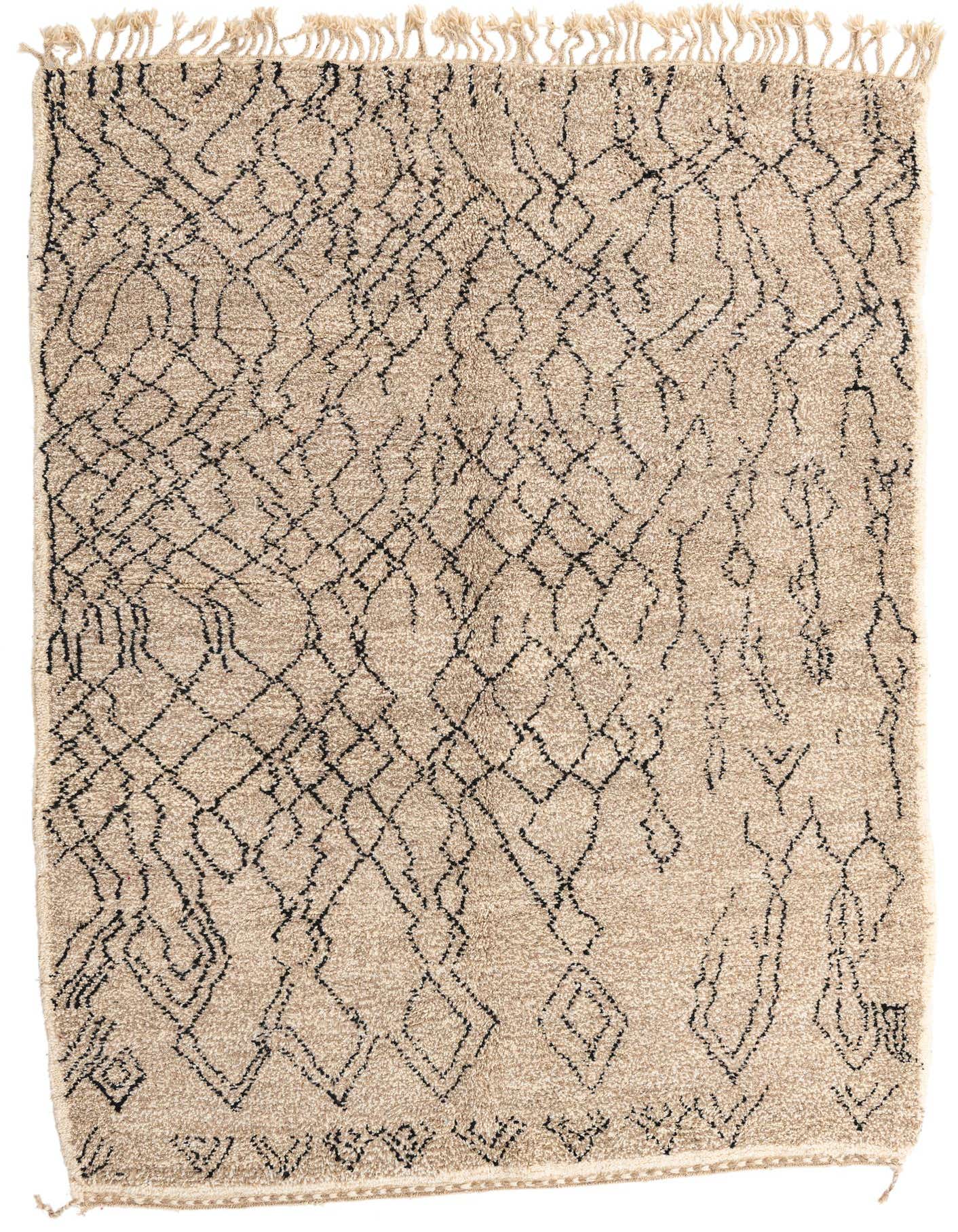 7' x 9' 7 Hand Knotted Moroccan Wool Rug