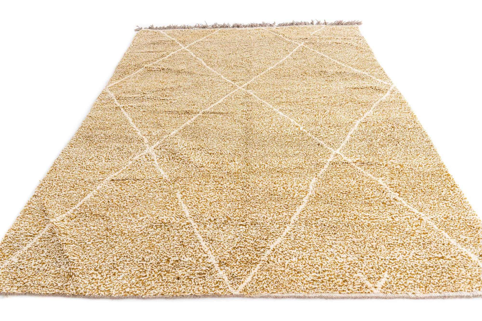 6' 8 x 9' 8 Hand Knotted Moroccan Wool Rug