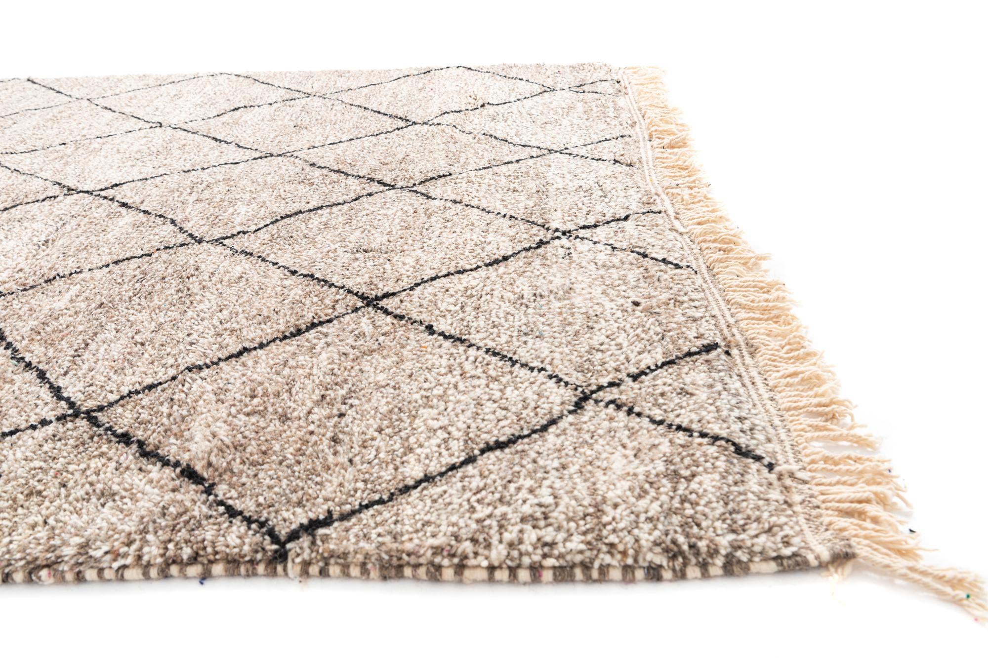 6' 8 x 9' 9 Hand Knotted Moroccan Wool Rug