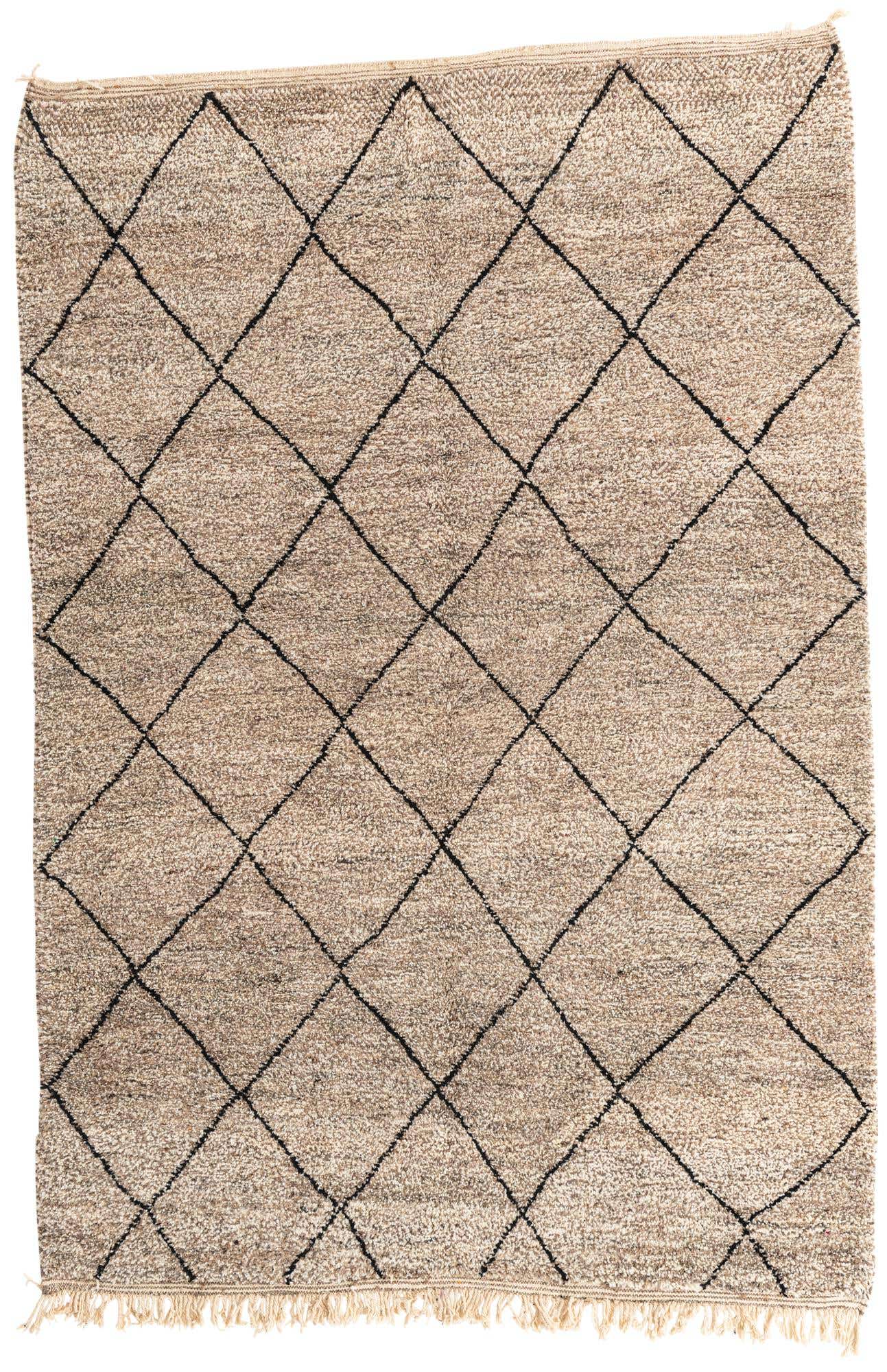 6' 8 x 9' 9 Hand Knotted Moroccan Wool Rug