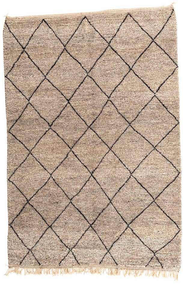 Detail image of 6' 8 x 9' 9 Hand Knotted Moroccan Wool Rug