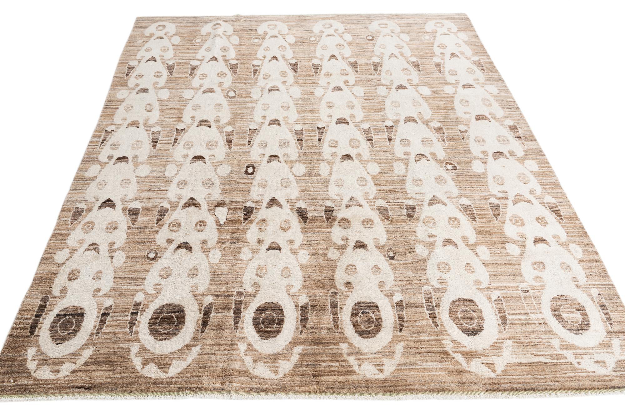 7' 10 x 10' 2 Hand Knotted Moroccan Wool Rug
