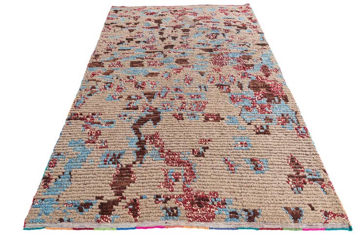 Detail image of 5' 4 x 8' 6 Hand Knotted Moroccan Wool Rug