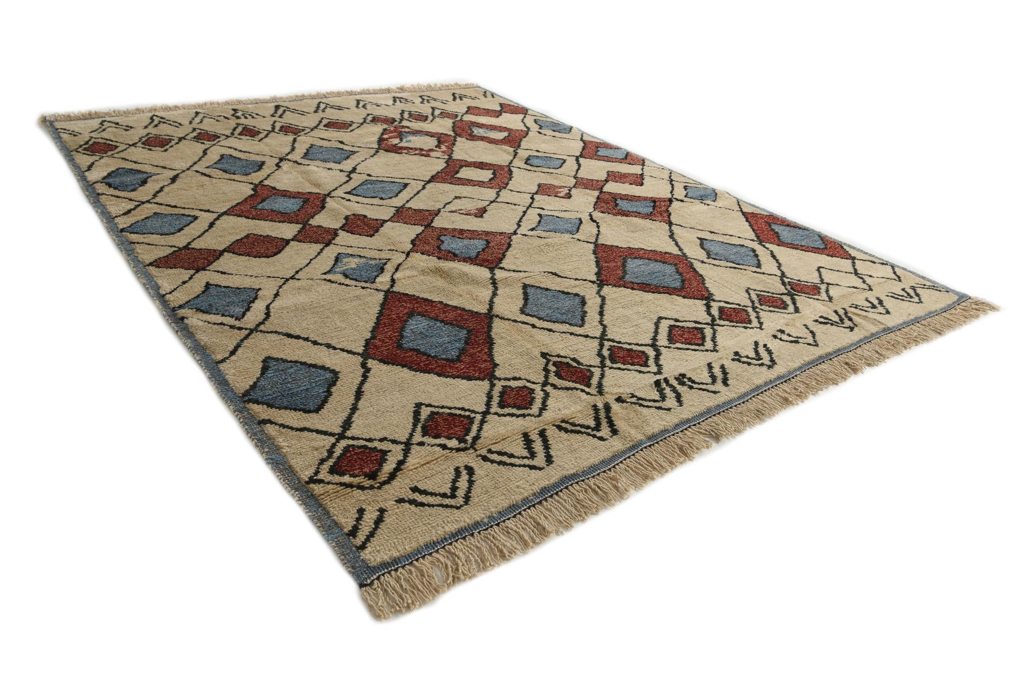 9' 3 x 11' 10 Hand Knotted Moroccan Wool Rug