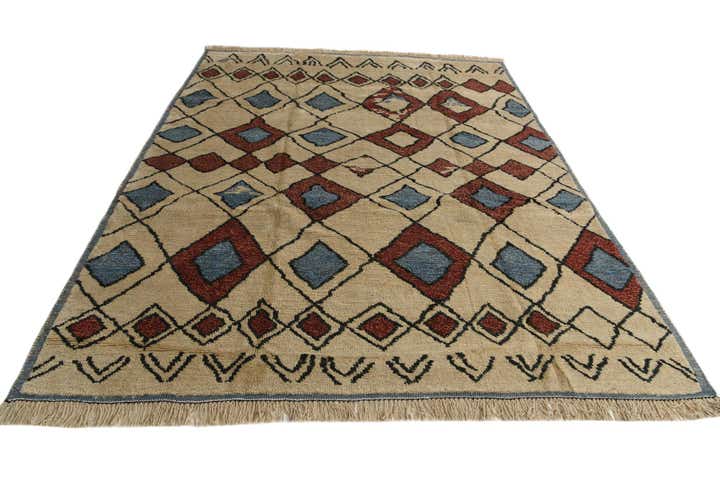 9' 3 x 11' 10 Hand Knotted Moroccan Wool Rug