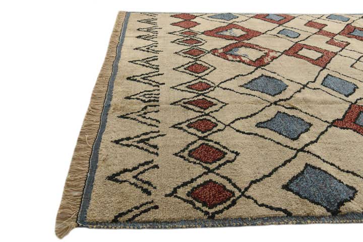 9' 3 x 11' 10 Hand Knotted Moroccan Wool Rug