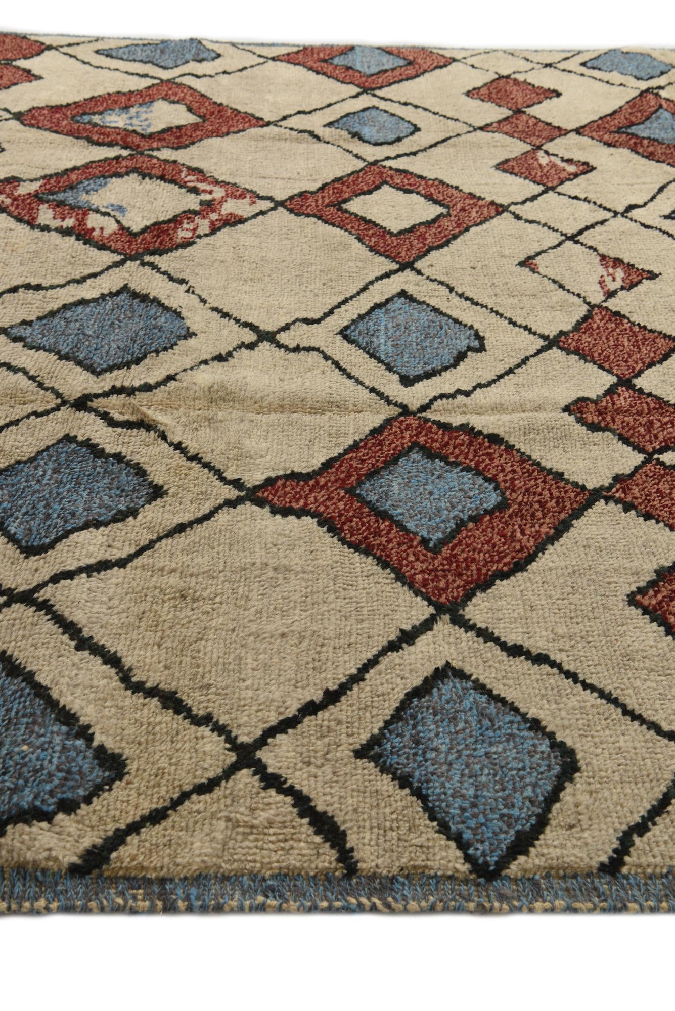9' 3 x 11' 10 Hand Knotted Moroccan Wool Rug