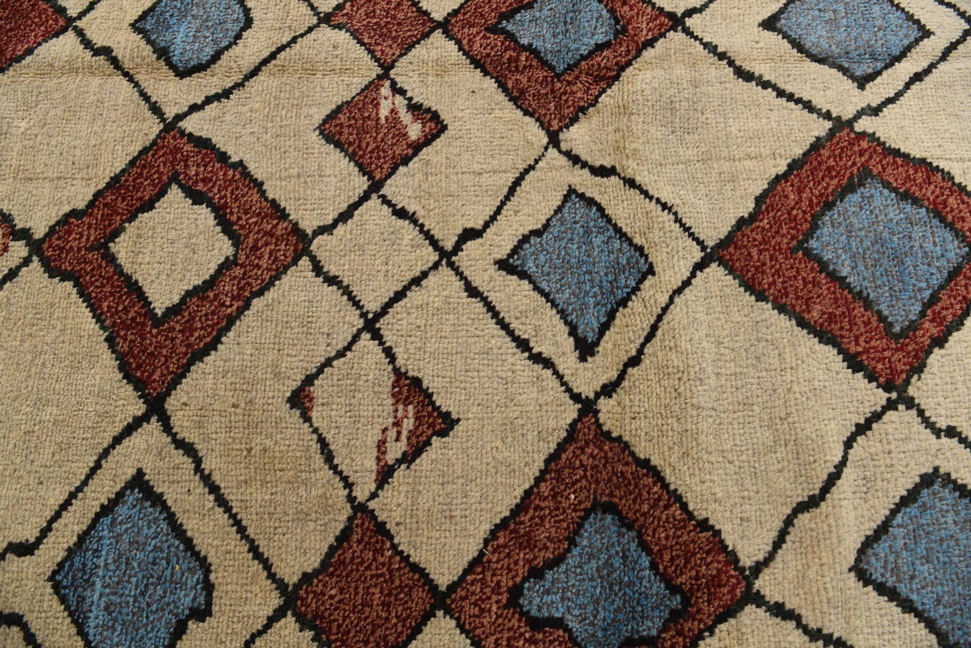 9' 3 x 11' 10 Hand Knotted Moroccan Wool Rug