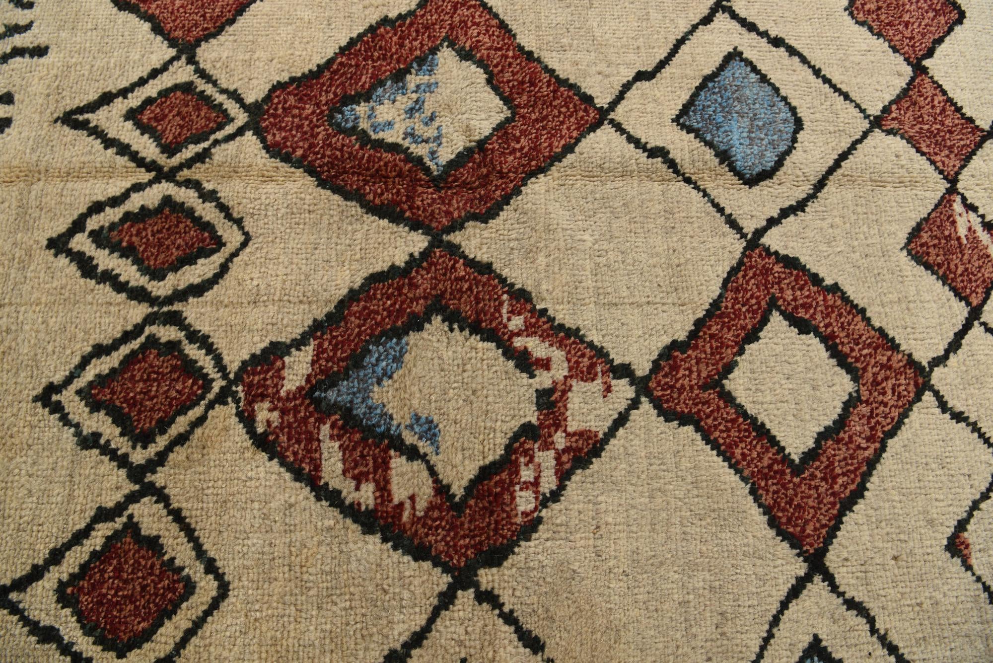 9' 3 x 11' 10 Hand Knotted Moroccan Wool Rug