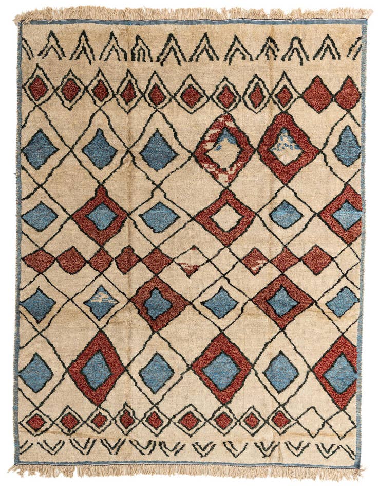 Detail image of 9' 3 x 11' 10 Hand Knotted Moroccan Wool Rug