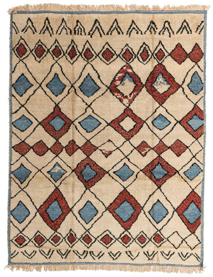Detail image of 9' 3 x 11' 10 Hand Knotted Moroccan Wool Rug