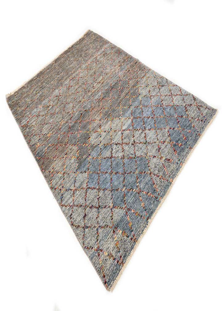 5' 6 x 8' Hand Knotted Moroccan Wool Rug