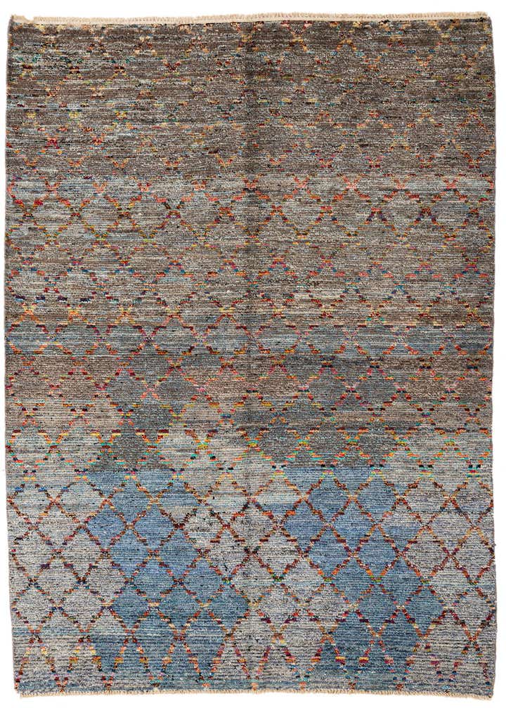 5' 6 x 8' Hand Knotted Moroccan Wool Rug