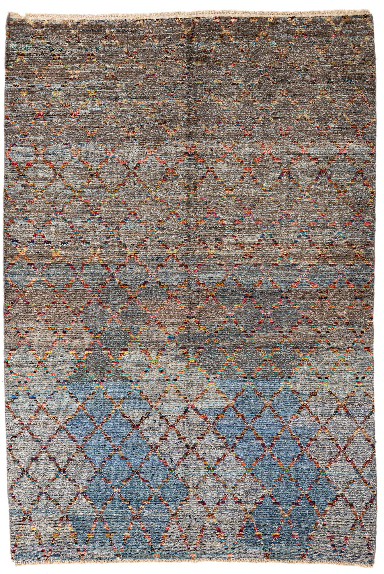 5' 6 x 8' Hand Knotted Moroccan Wool Rug