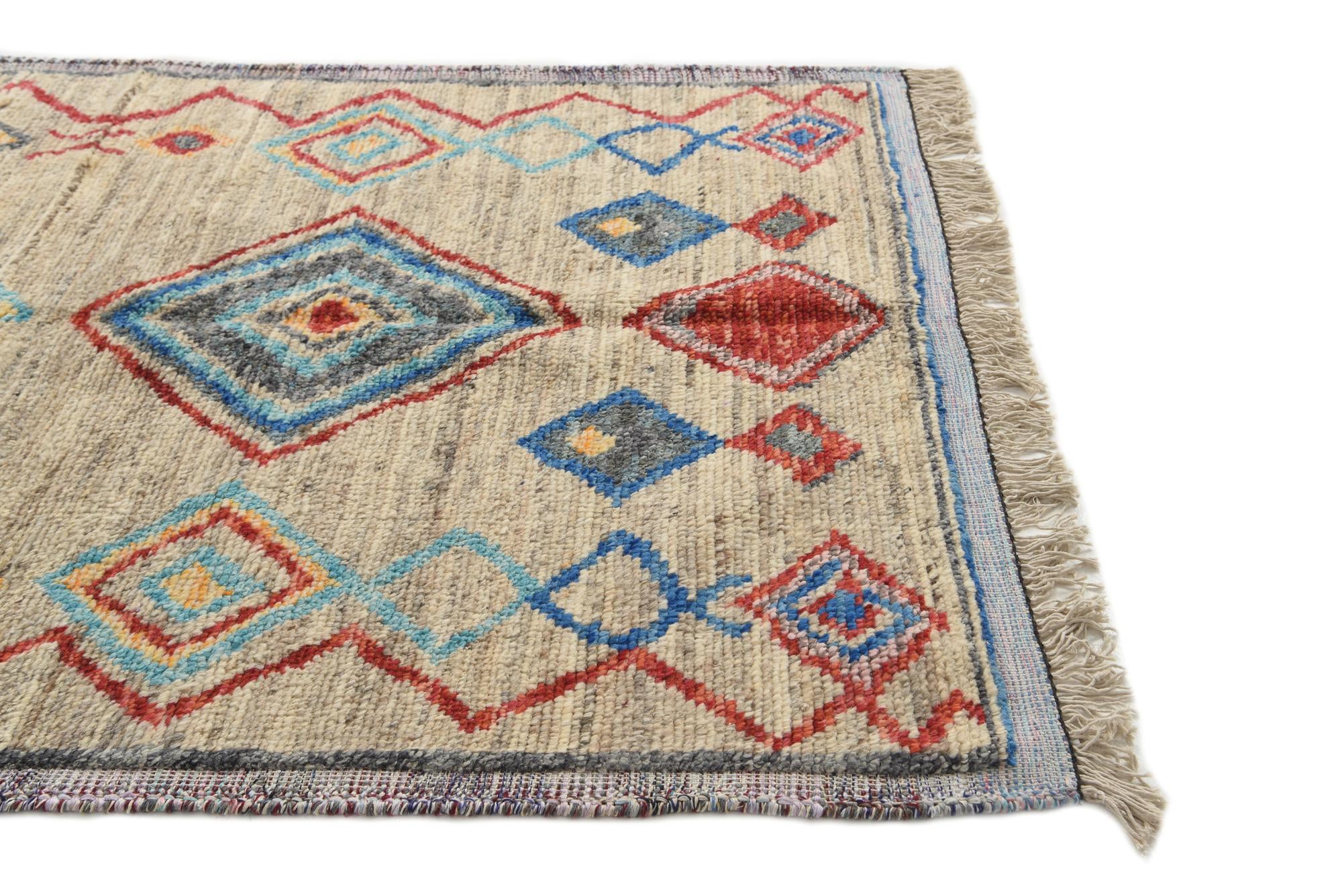 5' 3 x 7' 5 Hand Knotted Moroccan Wool Rug