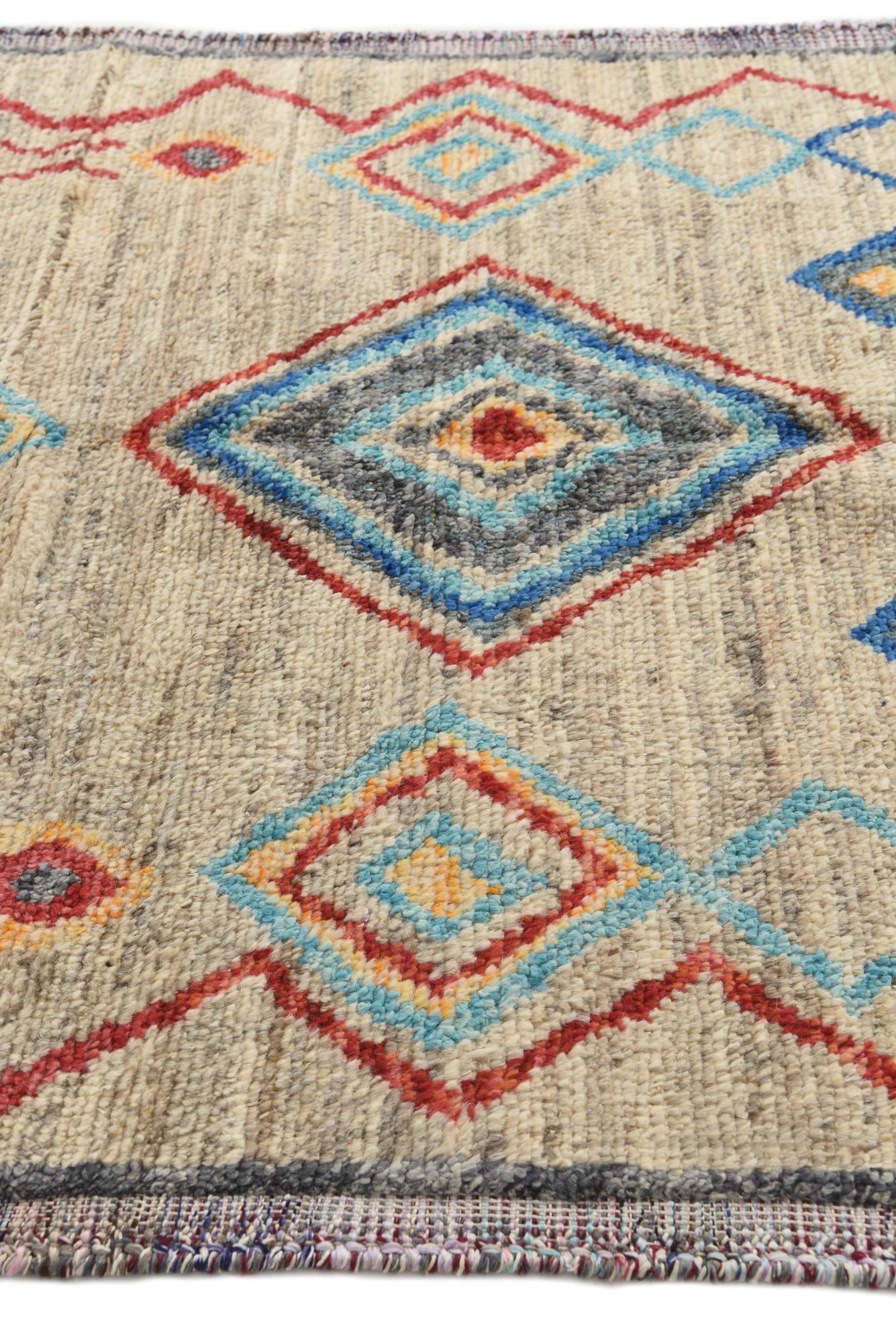 5' 3 x 7' 5 Hand Knotted Moroccan Wool Rug