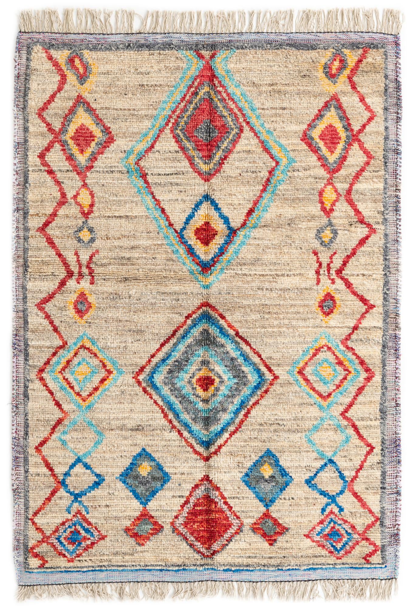 5' 3 x 7' 5 Hand Knotted Moroccan Wool Rug