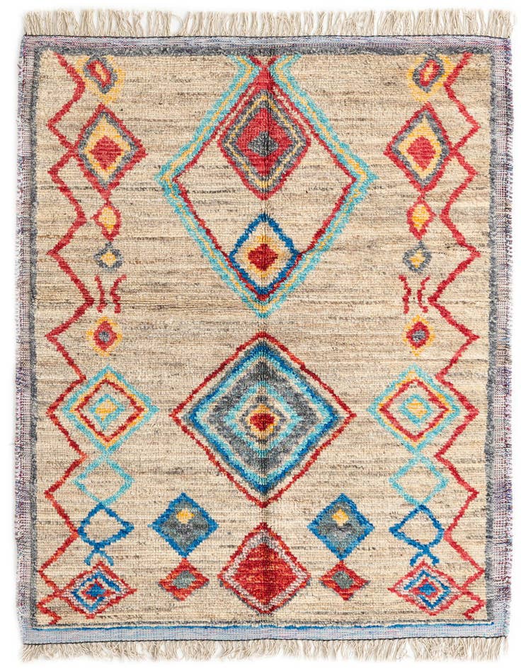 Detail image of 5' 3 x 7' 5 Hand Knotted Moroccan Wool Rug