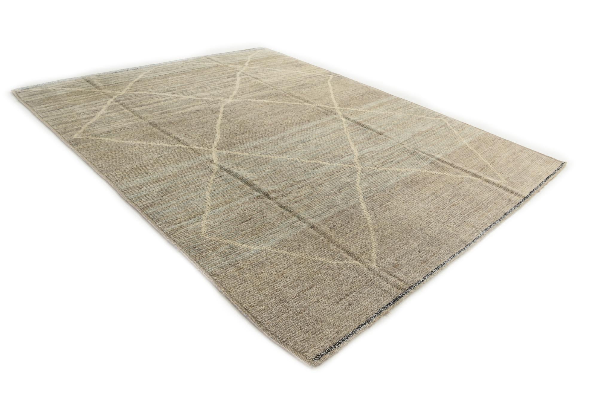 8' x 10' 1 Hand Knotted Moroccan Wool Rug