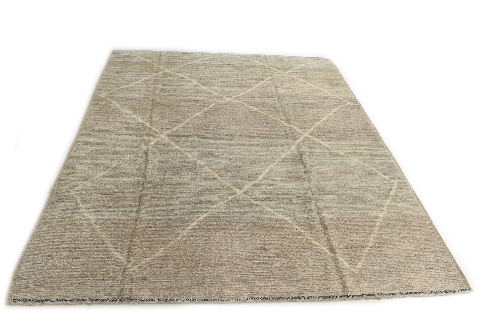 8' x 10' 1 Hand Knotted Moroccan Wool Rug
